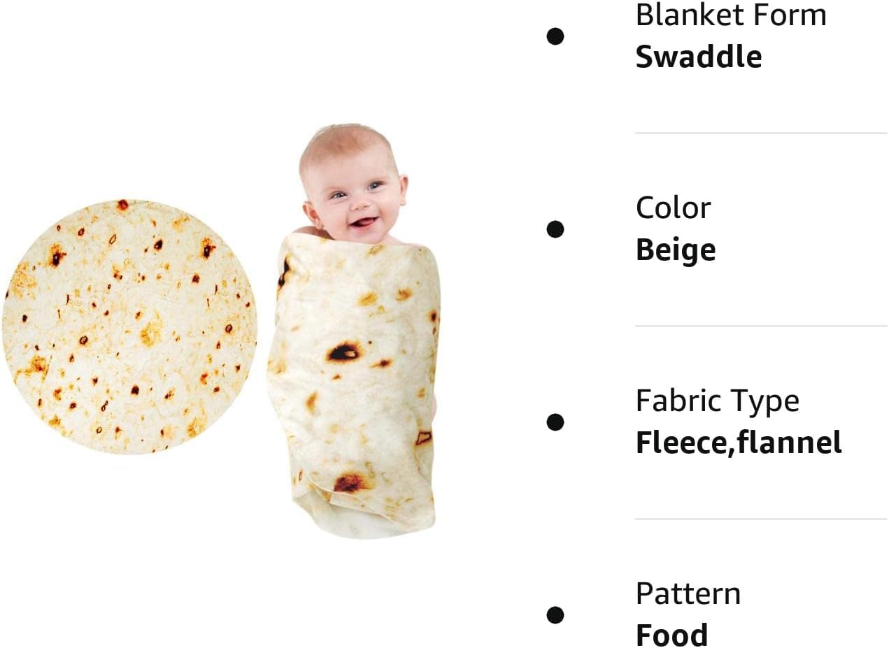 Gifts for Women Tortilla Blanket Adult Size 71 Inch, Graduation Gifts for Men and Women, Baptisms Gifts for Girl, Taco Food Burrito Blanket for Adult, Flannel Blanket Funny Gifts for Girlfriend