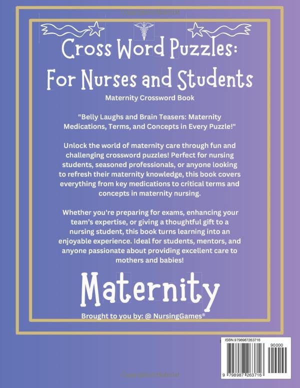 Cross Word Puzzles: for Nurses and Students: Maternity Pregnancy Puzzles- a Fun Way to Learn Maternity Terms, Medications, and Concepts