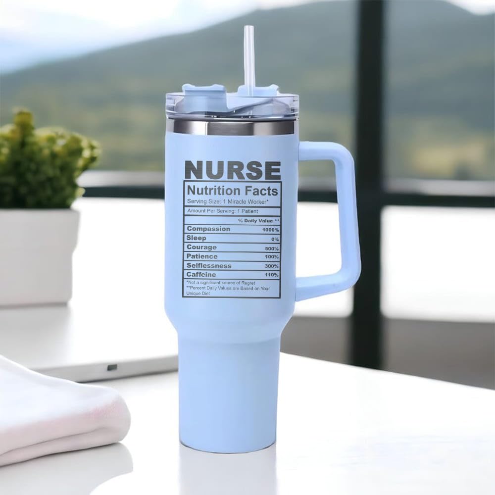 Best Gifts For Nurses - New Nurse Gifts For Women-Nursing Student Gifts- Nurse Practitioner- Nurse Appreciation Gifts-Nurse Graduation Gifts-Nutrition Facts 20Oz Nurse Cup Tumbler