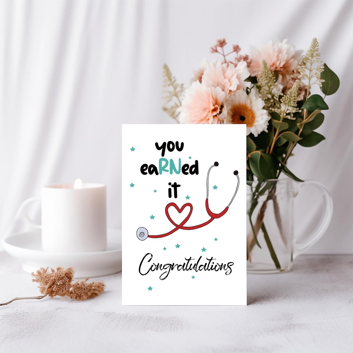 Cute Nurse Graduation Card Gifts for Her, Lovely Nurse Graduation Gift for Friend, Congratulations on Graduation For Nurse, New Nurse Card for Women, RN Card Gift For Daughter Sister