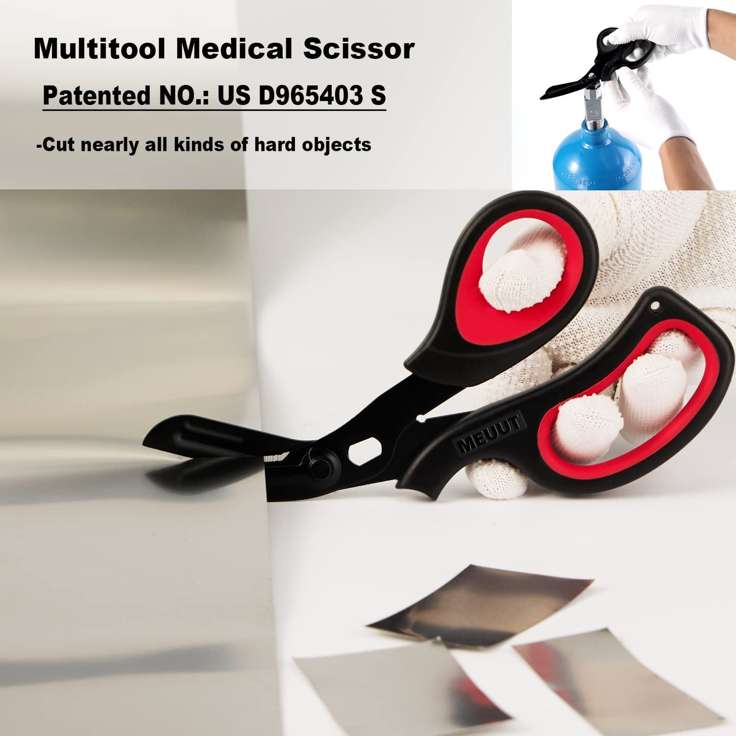 MEUUT 2 Pack Medical Scissors Trauma Shears for Nurses -Patented Bandage Scissors with Non-Stick Blades, Surgical Grade Shears Stainless Steel EMT Scissors for All Purpose