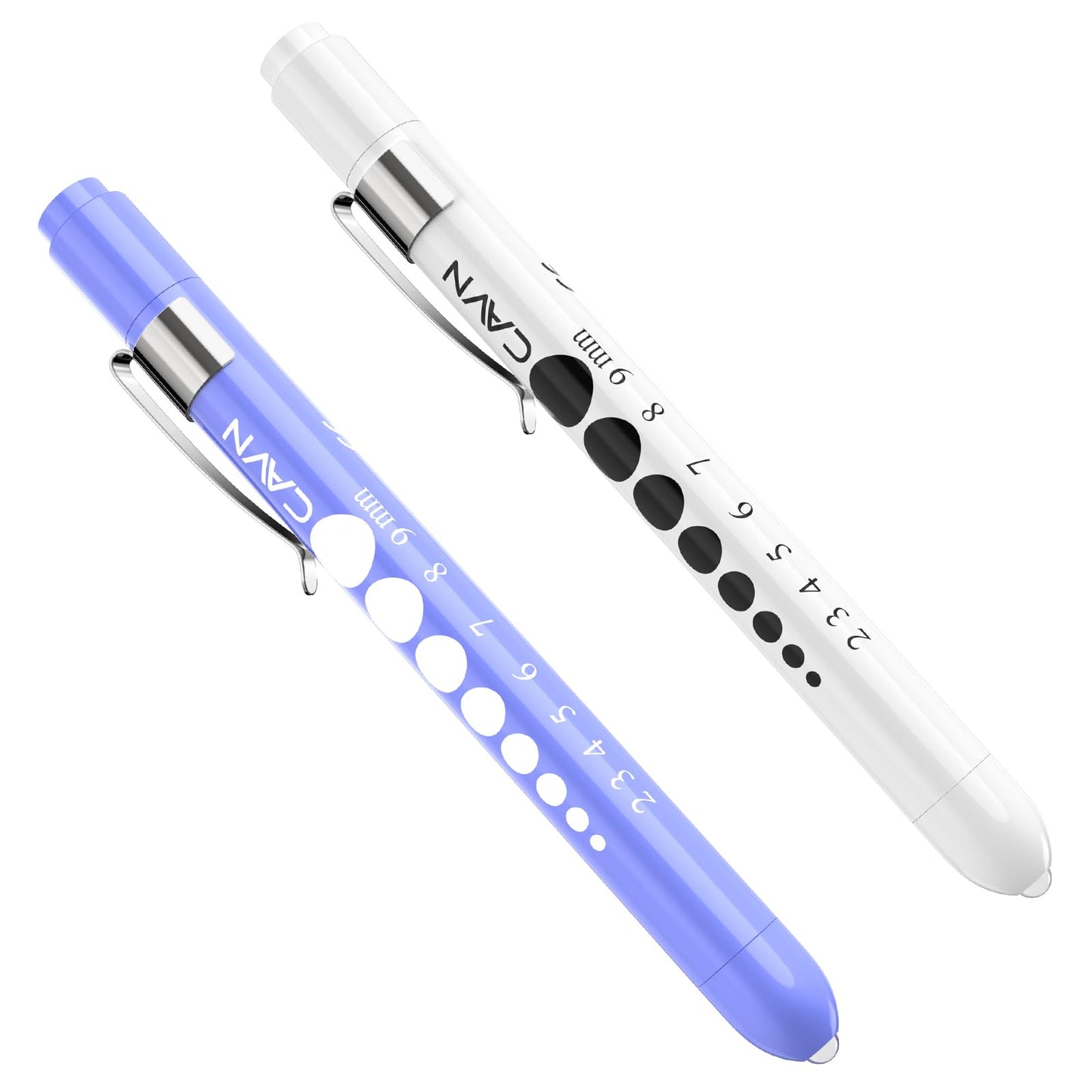 CAVN Pen Light with Pupil Gauge LED Penlight for Nurses Doctors, 2 Pcs Reusable Medical Penlight for Nursing Students (Rose Gold/White)