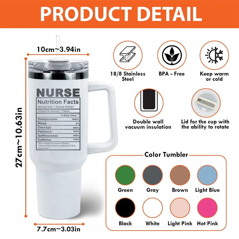 Best Gifts For Nurses - New Nurse Gifts For Women-Nursing Student Gifts- Nurse Practitioner- Nurse Appreciation Gifts-Nurse Graduation Gifts-Nutrition Facts 20Oz Nurse Cup Tumbler