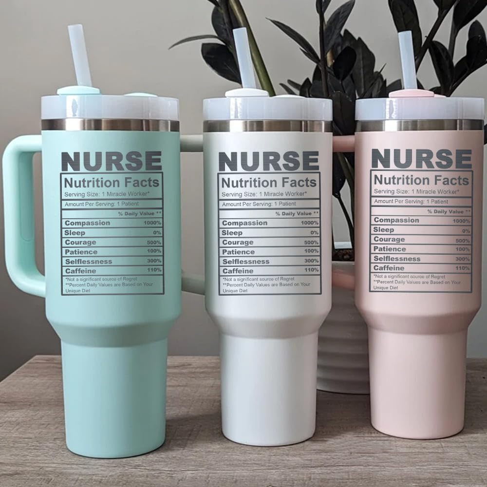 Best Gifts For Nurses - New Nurse Gifts For Women-Nursing Student Gifts- Nurse Practitioner- Nurse Appreciation Gifts-Nurse Graduation Gifts-Nutrition Facts 20Oz Nurse Cup Tumbler