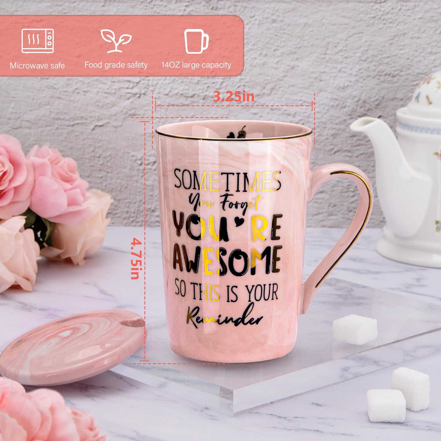 Nurse Gifts for Women, Funny Nurse Mug with Gold Print, Nurses Week Retirement Graduation Appreciation Present, School Nursing Student RN Practitioner, 14oz Pink Marbled Ceramic Cup, Nice Gift Boxed