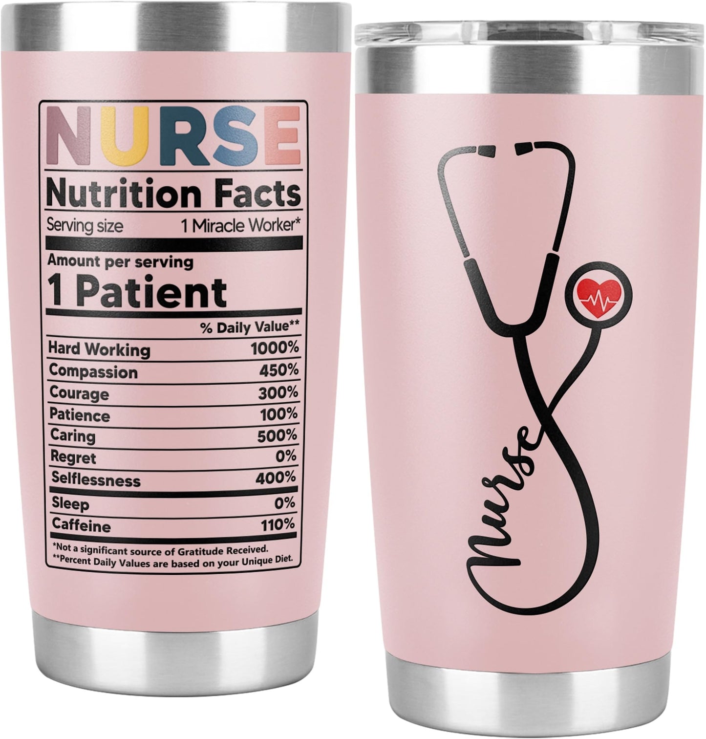 Best Gifts For Nurses - New Nurse Gifts For Women-Nursing Student Gifts- Nurse Practitioner- Nurse Appreciation Gifts-Nurse Graduation Gifts-Nutrition Facts 20Oz Nurse Cup Tumbler