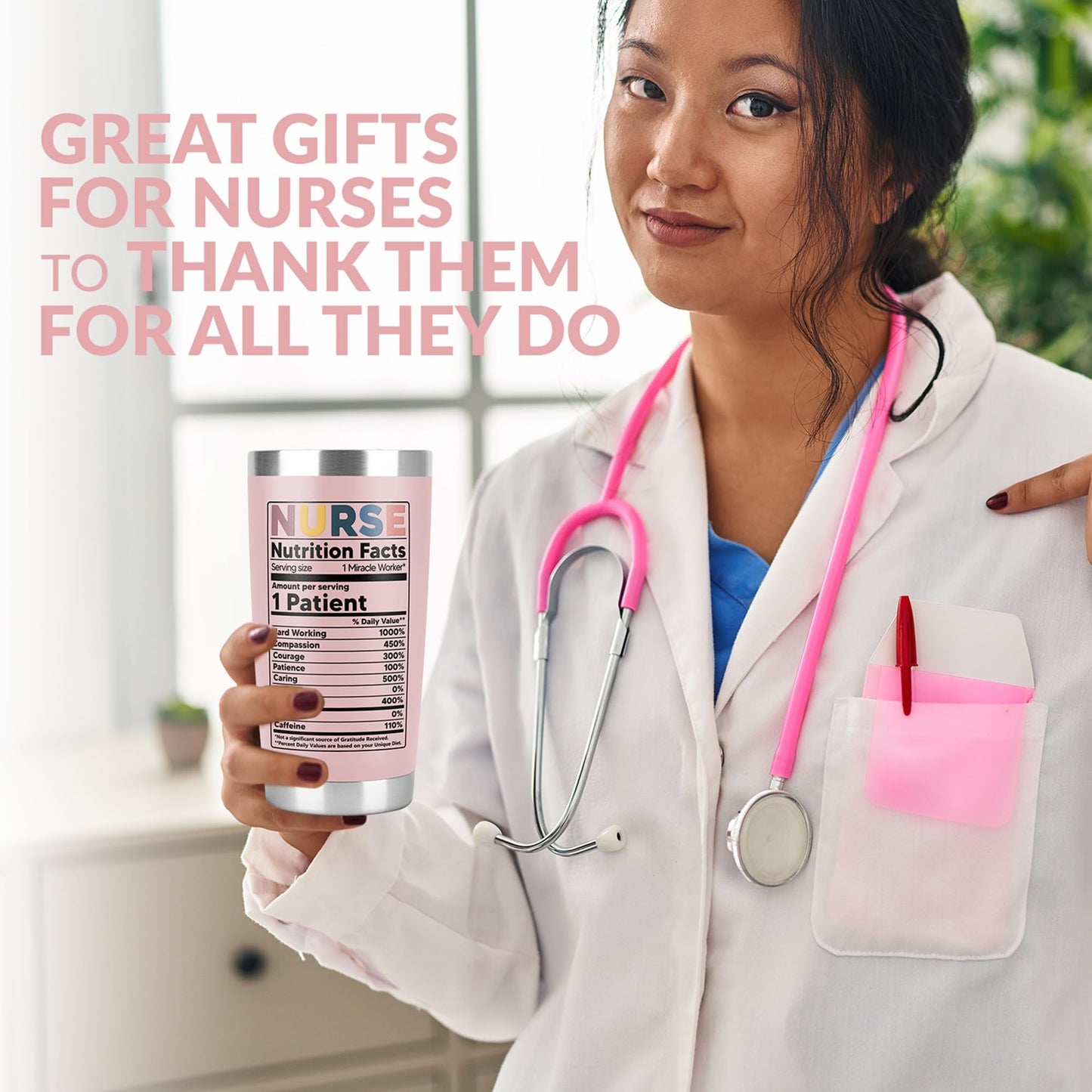 Best Gifts For Nurses - New Nurse Gifts For Women-Nursing Student Gifts- Nurse Practitioner- Nurse Appreciation Gifts-Nurse Graduation Gifts-Nutrition Facts 20Oz Nurse Cup Tumbler