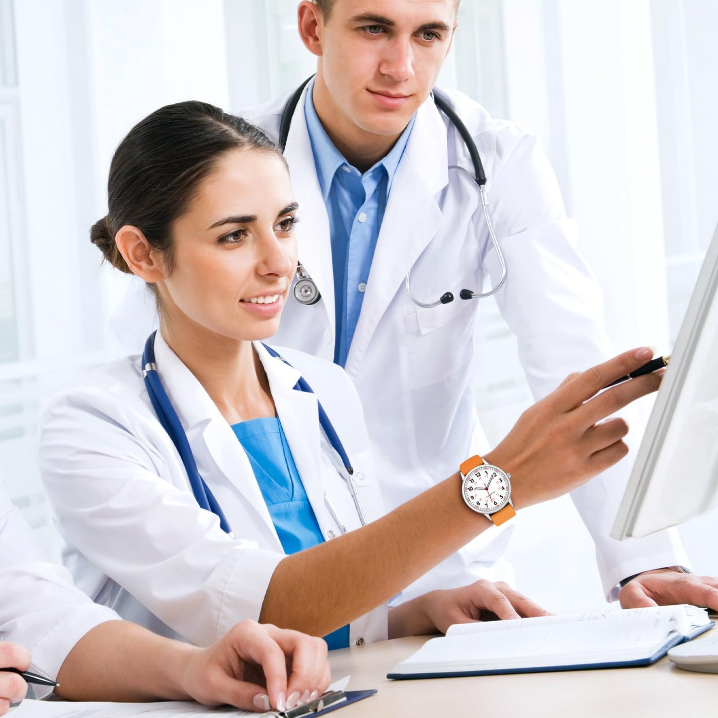 Nurse Watch for Women Waterproof Analog Silicone Watch with Second Hand Nursing Watch