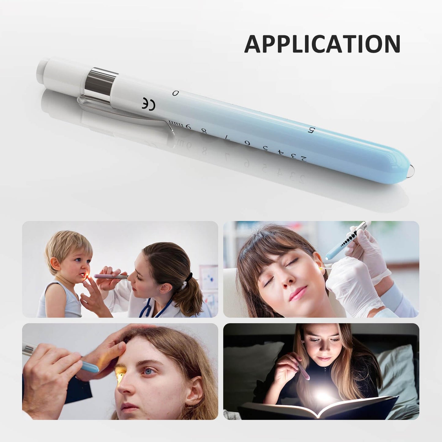 CAVN Pen Light with Pupil Gauge LED Penlight for Nurses Doctors, 2 Pcs Reusable Medical Penlight for Nursing Students (Rose Gold/White)