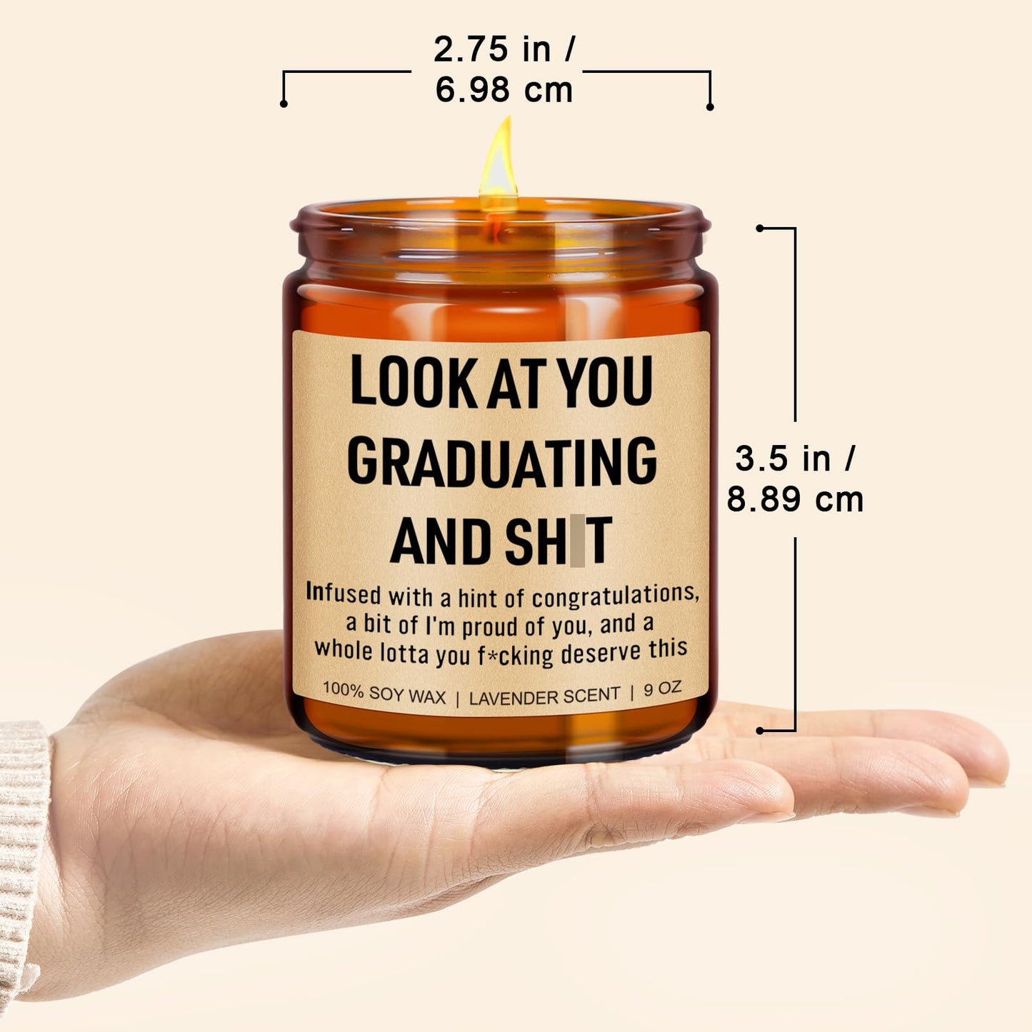 Funny Grad Candle, 2025 Graduation Gifts for Her, Him - College, High School, Masters Degree, Phd, Nursing & Nurse Graduation Gifts for Women, Men - 9 oz