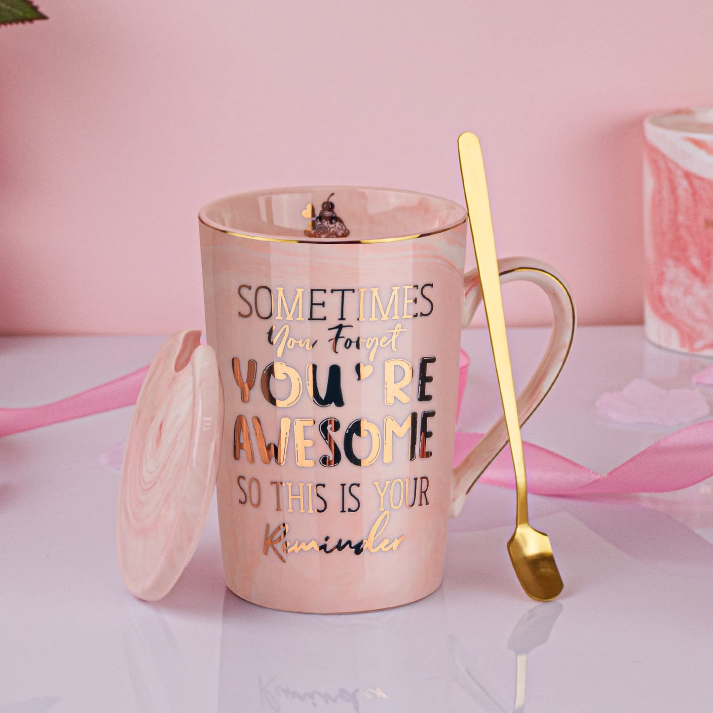 Nurse Gifts for Women, Funny Nurse Mug with Gold Print, Nurses Week Retirement Graduation Appreciation Present, School Nursing Student RN Practitioner, 14oz Pink Marbled Ceramic Cup, Nice Gift Boxed