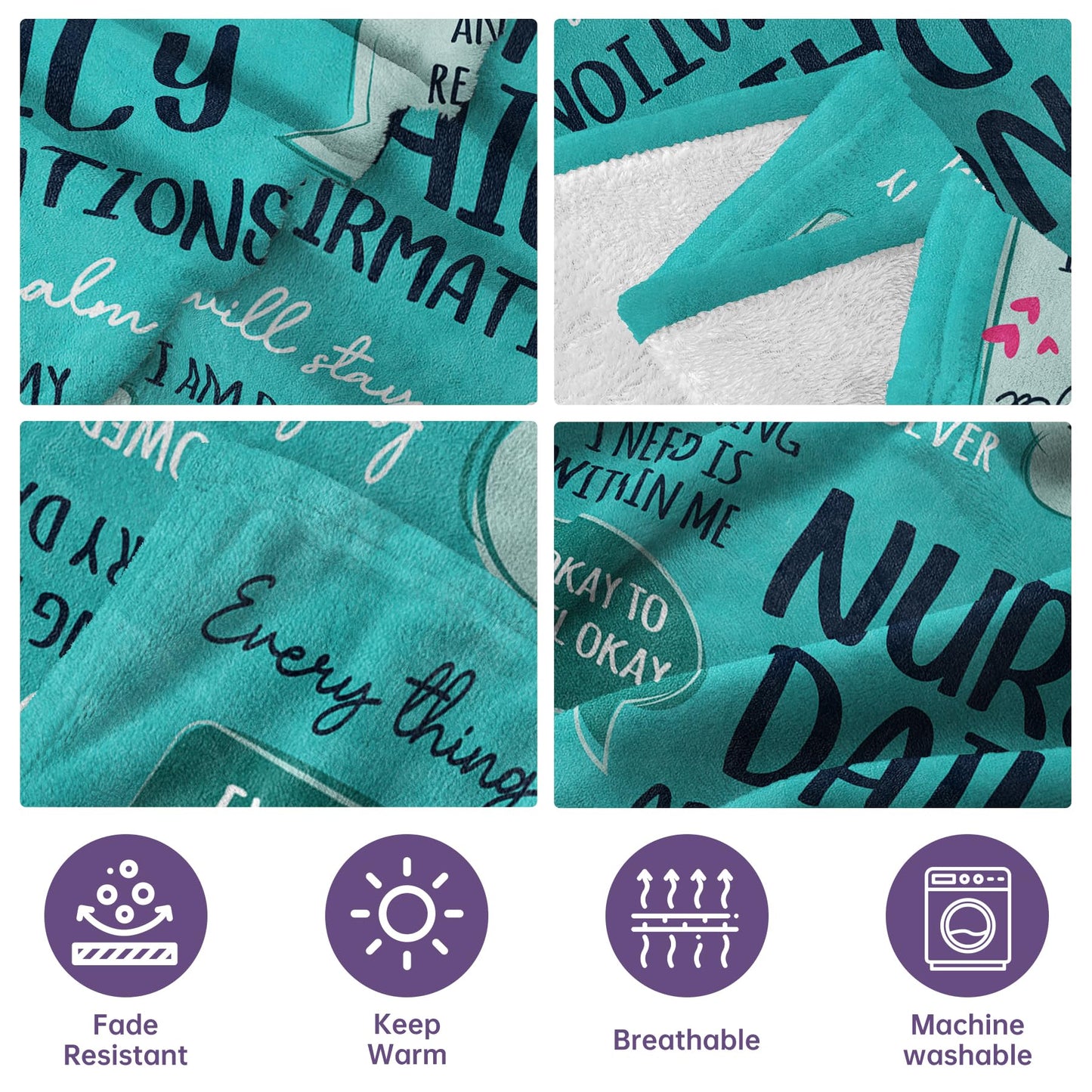 Craftique Nurse Gifts for Women Men- Soft Nurse Blanket with Daily Affirmations- Christmas LPN RN Gifts for Nurses Practitioner, Nursing School Graduate Birthday Appreciation Gift, Nurses Week/Day