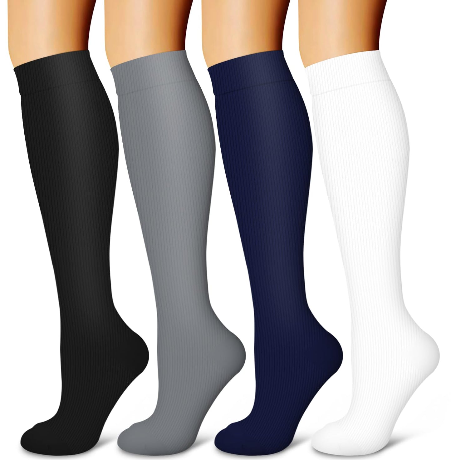Laite Hebe 4 Pairs-Compression Socks for Women&Men Circulation-Best Support for Nurses,Running,Athletic