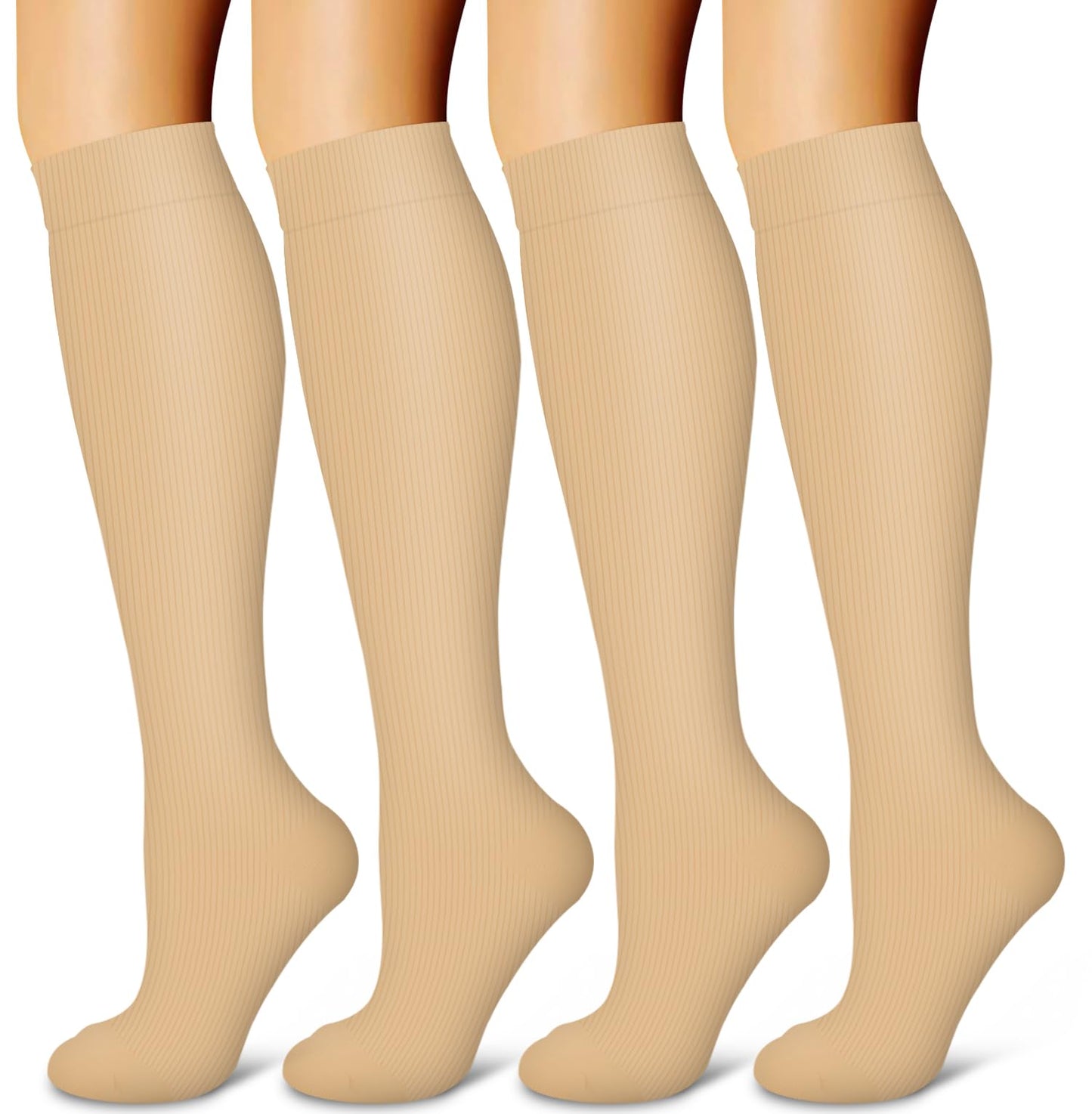 Laite Hebe 4 Pairs-Compression Socks for Women&Men Circulation-Best Support for Nurses,Running,Athletic