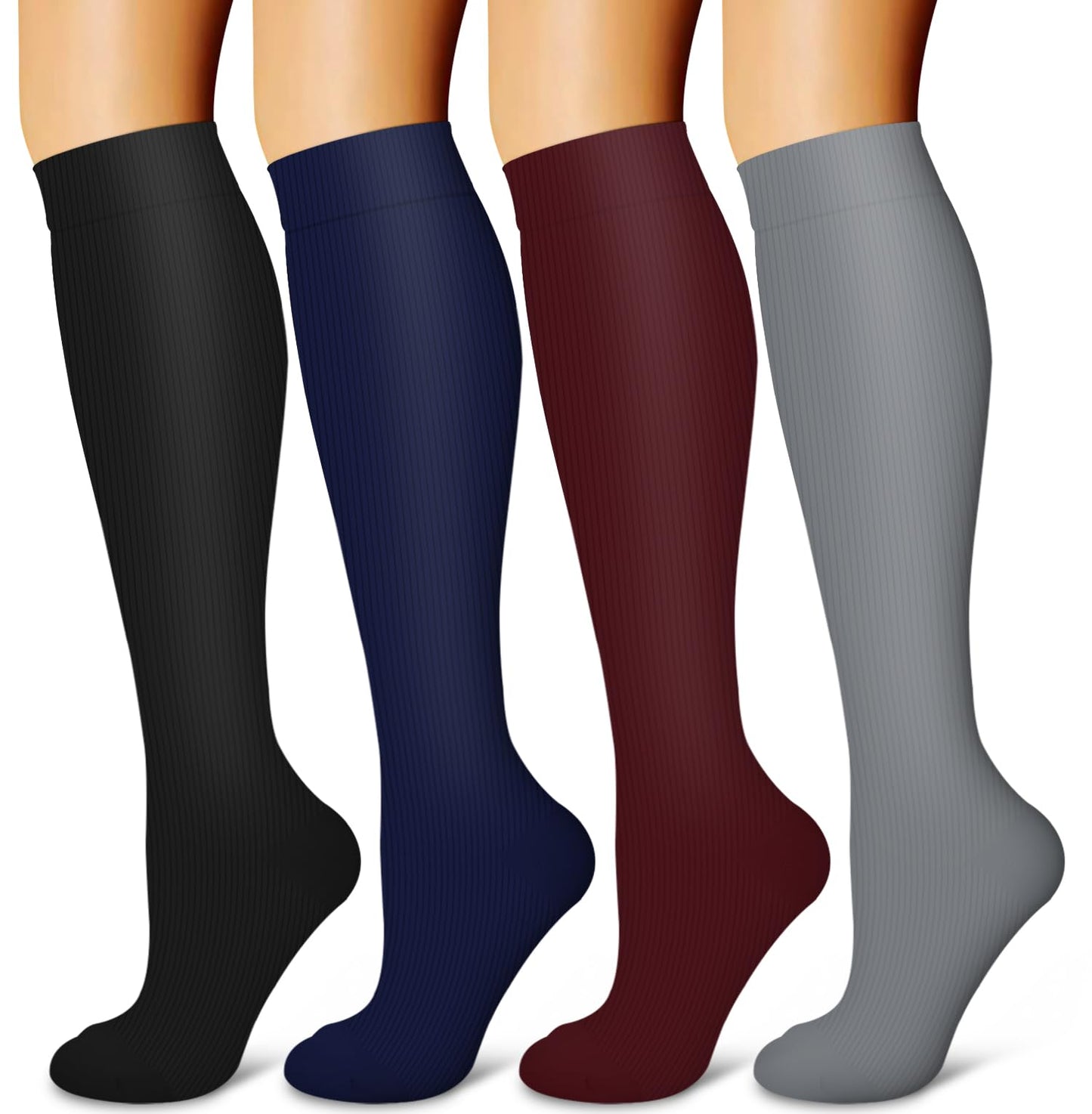 Laite Hebe 4 Pairs-Compression Socks for Women&Men Circulation-Best Support for Nurses,Running,Athletic