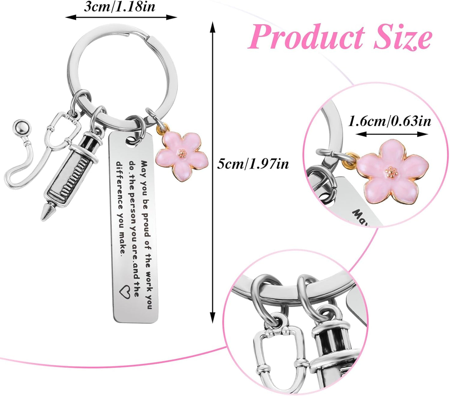 Ouligay Nurse Gifts for Women Nurse Keychain, Nursing Gift for School Nurse Student Graduation Future Medical Practitioner Registered Nurses Appreciation Nurse Day Week Gifts Accessories