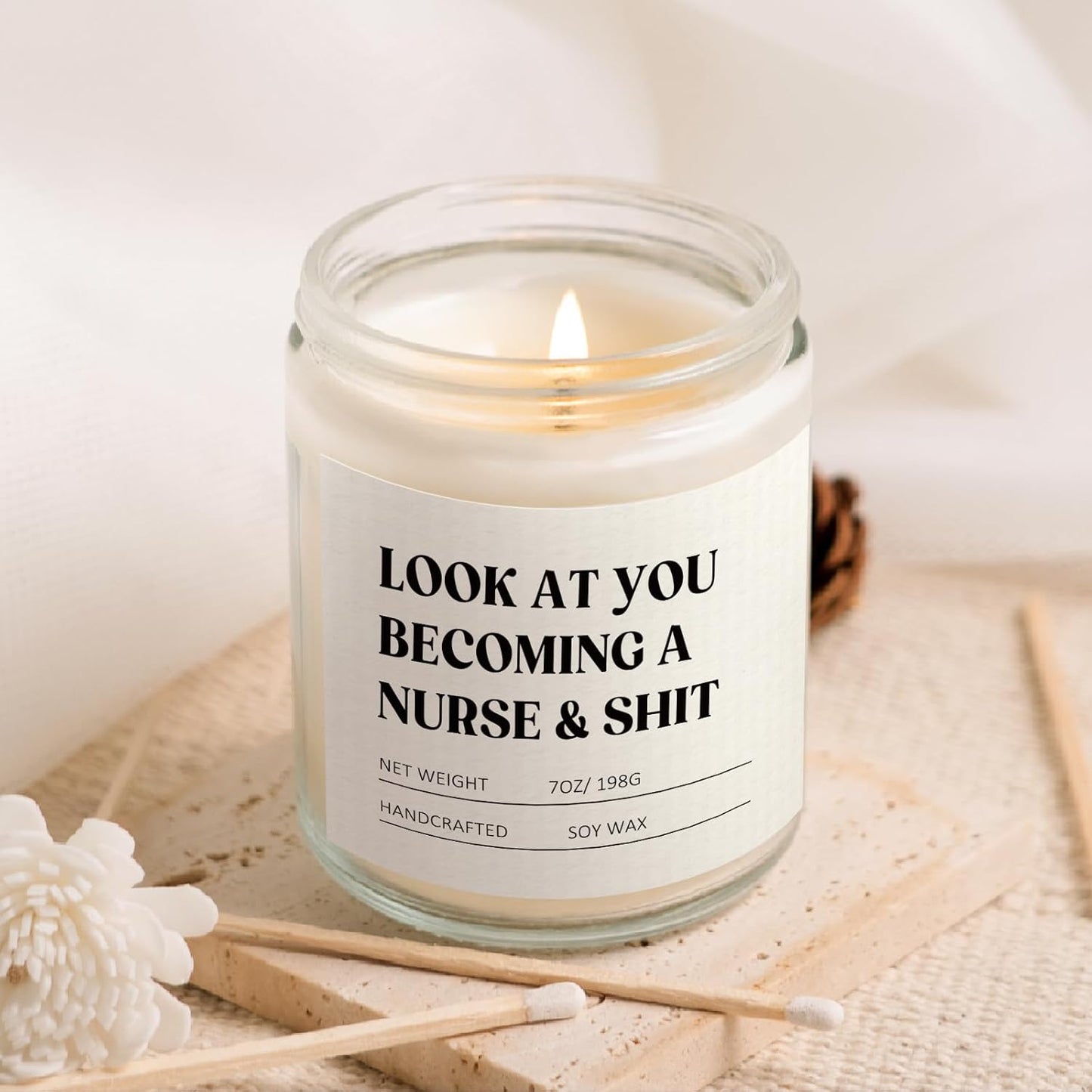 Craftique Nurse Gifts for Women Men, Nursing Student Gifts- Funny Nurse Candle- Nursing School, Nurses Christmas/Graduation/Birthday Gift, Cool LPN RN Gift for Nurses, Future/New Grad