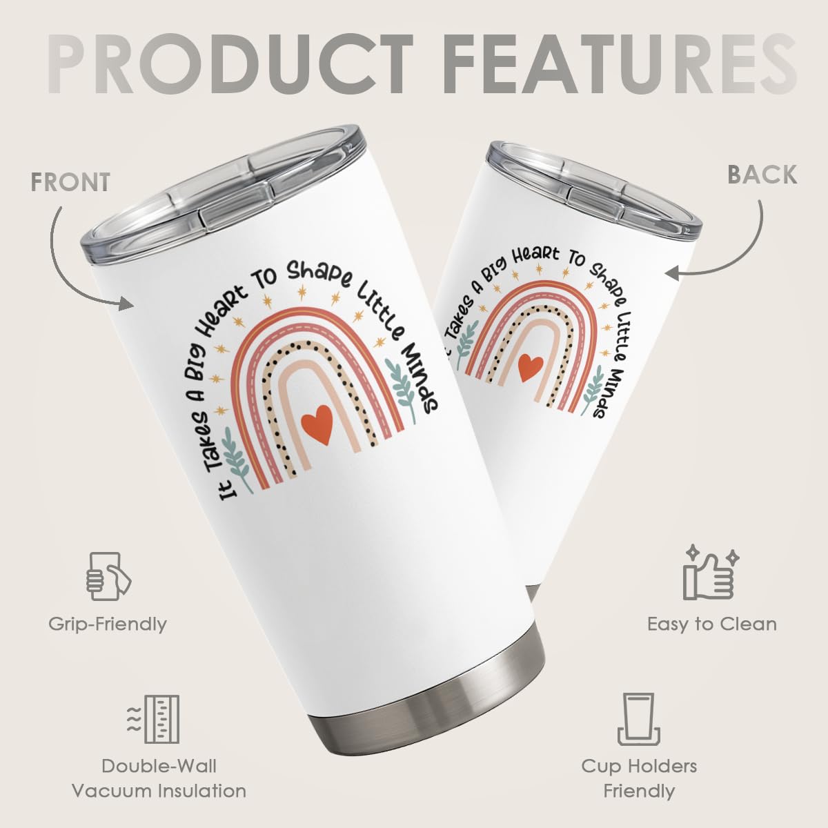 SANDJEST Nurse Tumbler Cup - Nutritional Facts Travel Coffee Mug Gift - 20oz Tumblers Nurse Gifts for Birthday, Christmas, Appreciation Week, Nursing School Graduation for Nurses, Practitioners