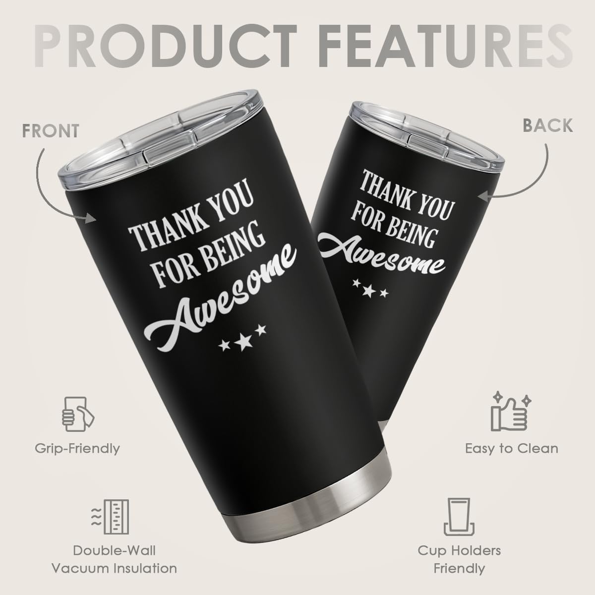 SANDJEST Nurse Tumbler Cup - Nutritional Facts Travel Coffee Mug Gift - 20oz Tumblers Nurse Gifts for Birthday, Christmas, Appreciation Week, Nursing School Graduation for Nurses, Practitioners