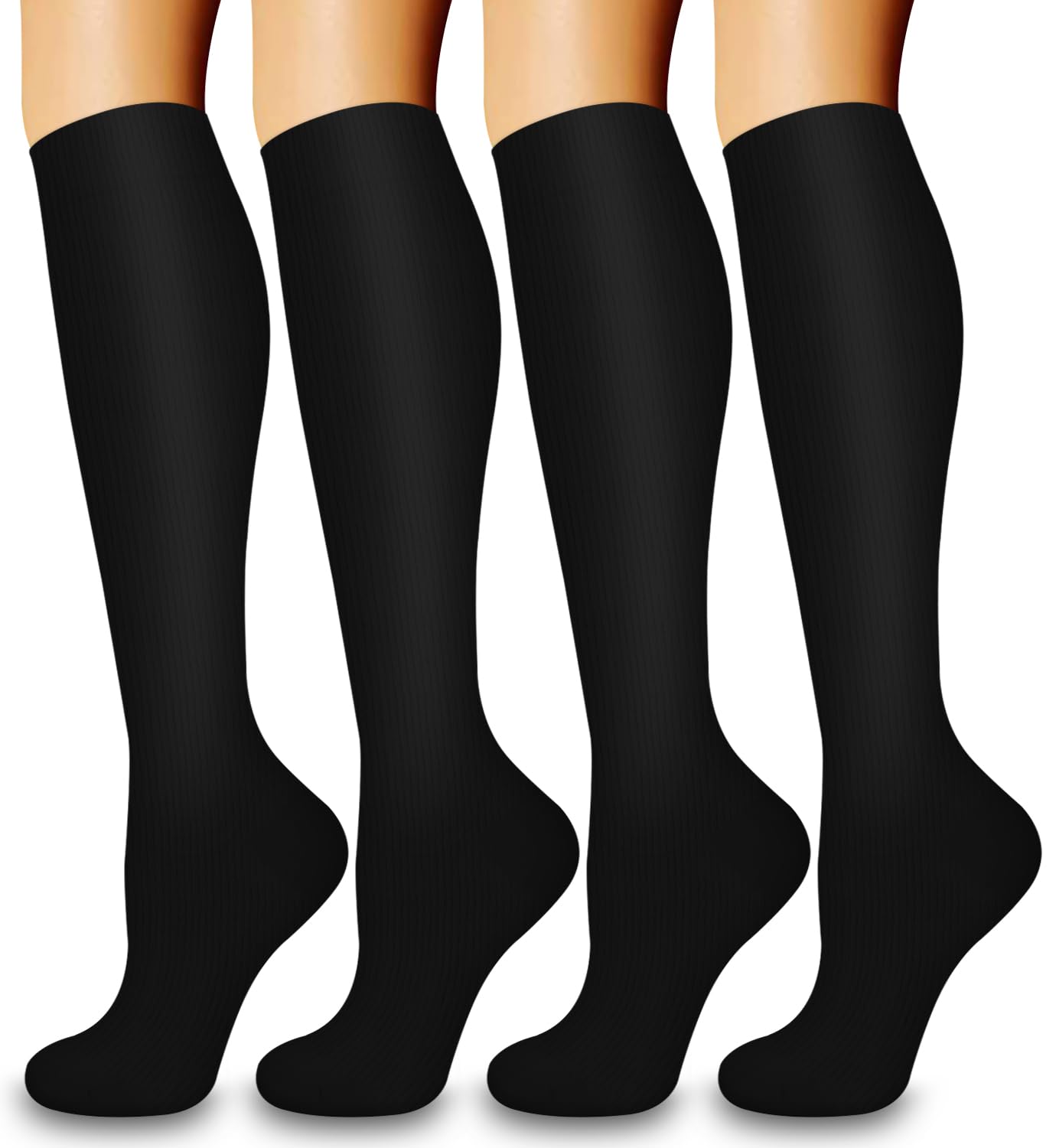 Laite Hebe 4 Pairs-Compression Socks for Women&Men Circulation-Best Support for Nurses,Running,Athletic