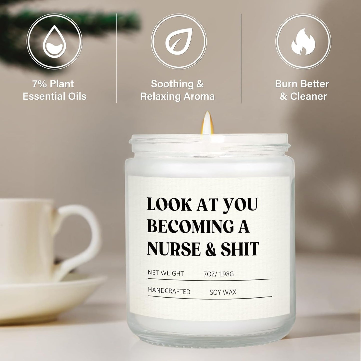 Craftique Nurse Gifts for Women Men, Nursing Student Gifts- Funny Nurse Candle- Nursing School, Nurses Christmas/Graduation/Birthday Gift, Cool LPN RN Gift for Nurses, Future/New Grad