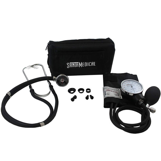 Santamedical Adult Deluxe Aneroid Sphygmomanometer with Stethoscope, Cuff and Carrying case Purple
