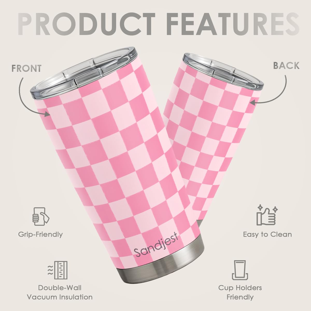 SANDJEST Nurse Tumbler Cup - Nutritional Facts Travel Coffee Mug Gift - 20oz Tumblers Nurse Gifts for Birthday, Christmas, Appreciation Week, Nursing School Graduation for Nurses, Practitioners