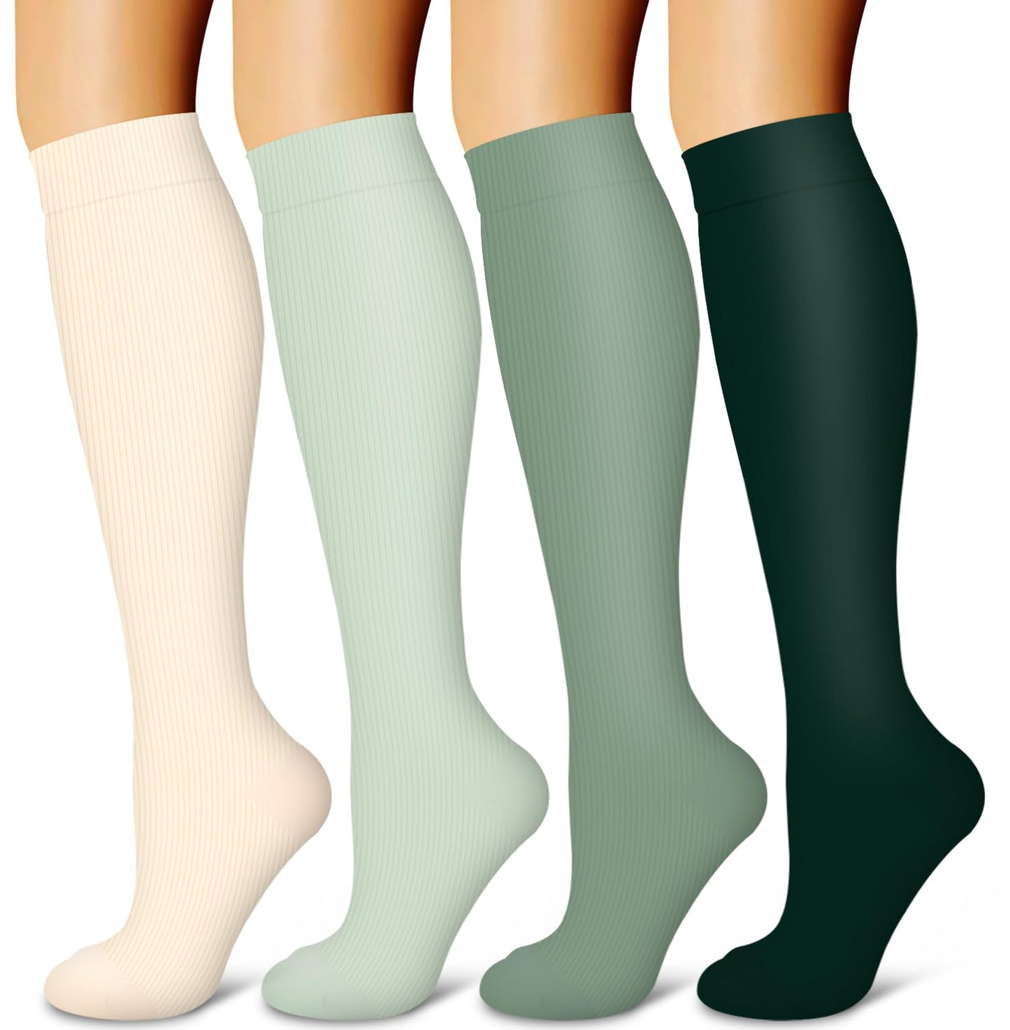 Laite Hebe 4 Pairs-Compression Socks for Women&Men Circulation-Best Support for Nurses,Running,Athletic