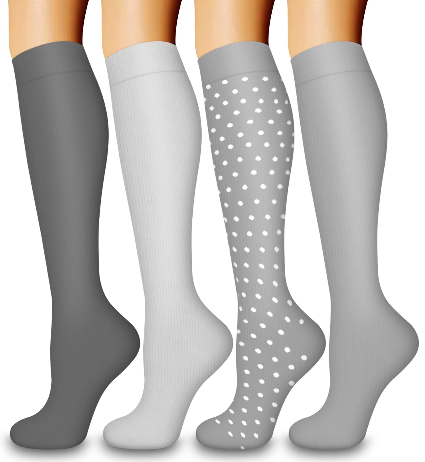Laite Hebe 4 Pairs-Compression Socks for Women&Men Circulation-Best Support for Nurses,Running,Athletic