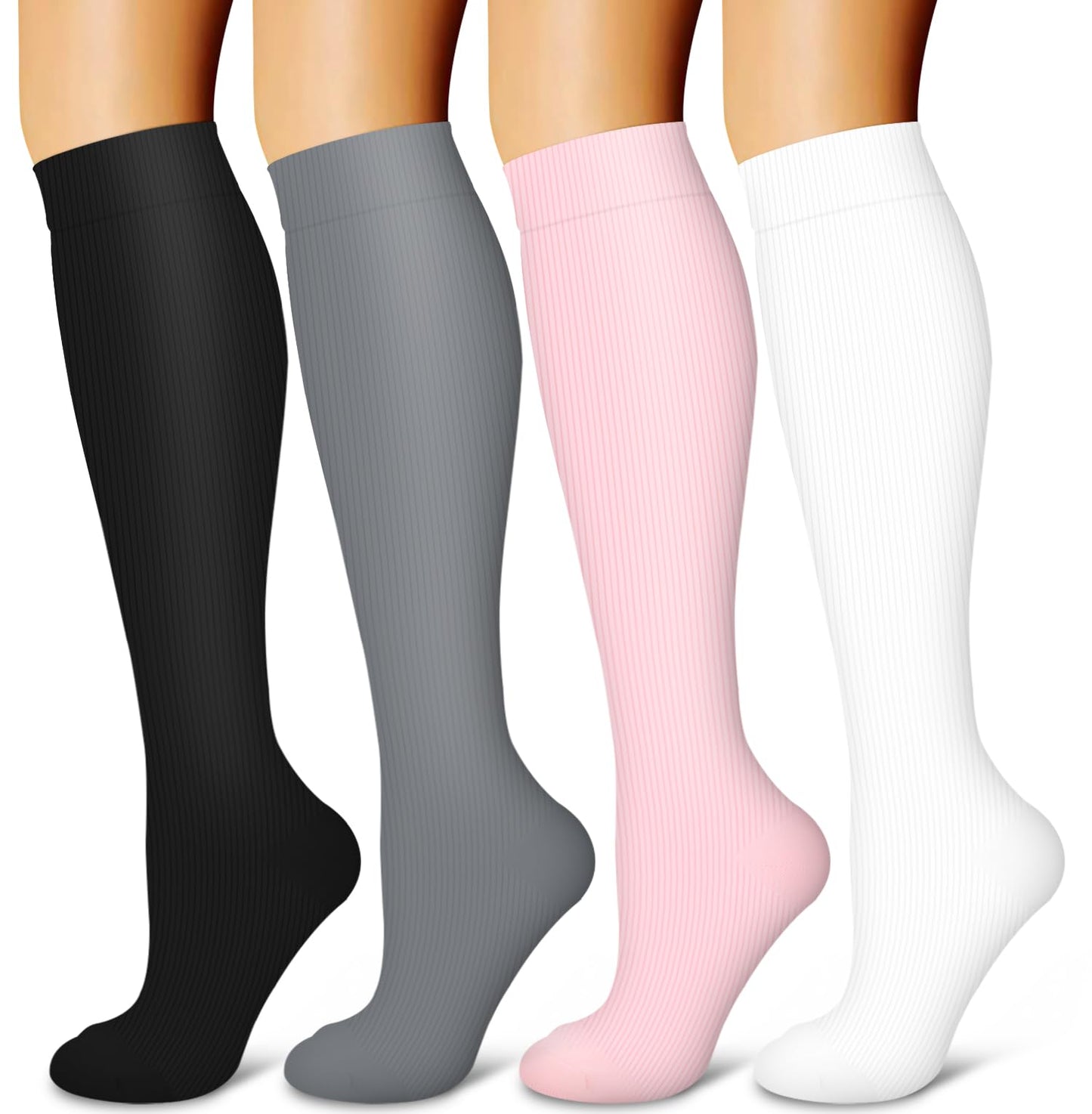 Laite Hebe 4 Pairs-Compression Socks for Women&Men Circulation-Best Support for Nurses,Running,Athletic