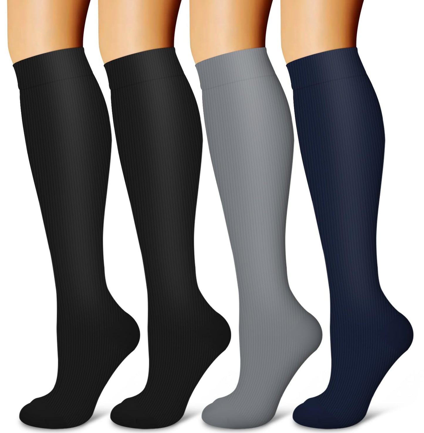 Laite Hebe 4 Pairs-Compression Socks for Women&Men Circulation-Best Support for Nurses,Running,Athletic