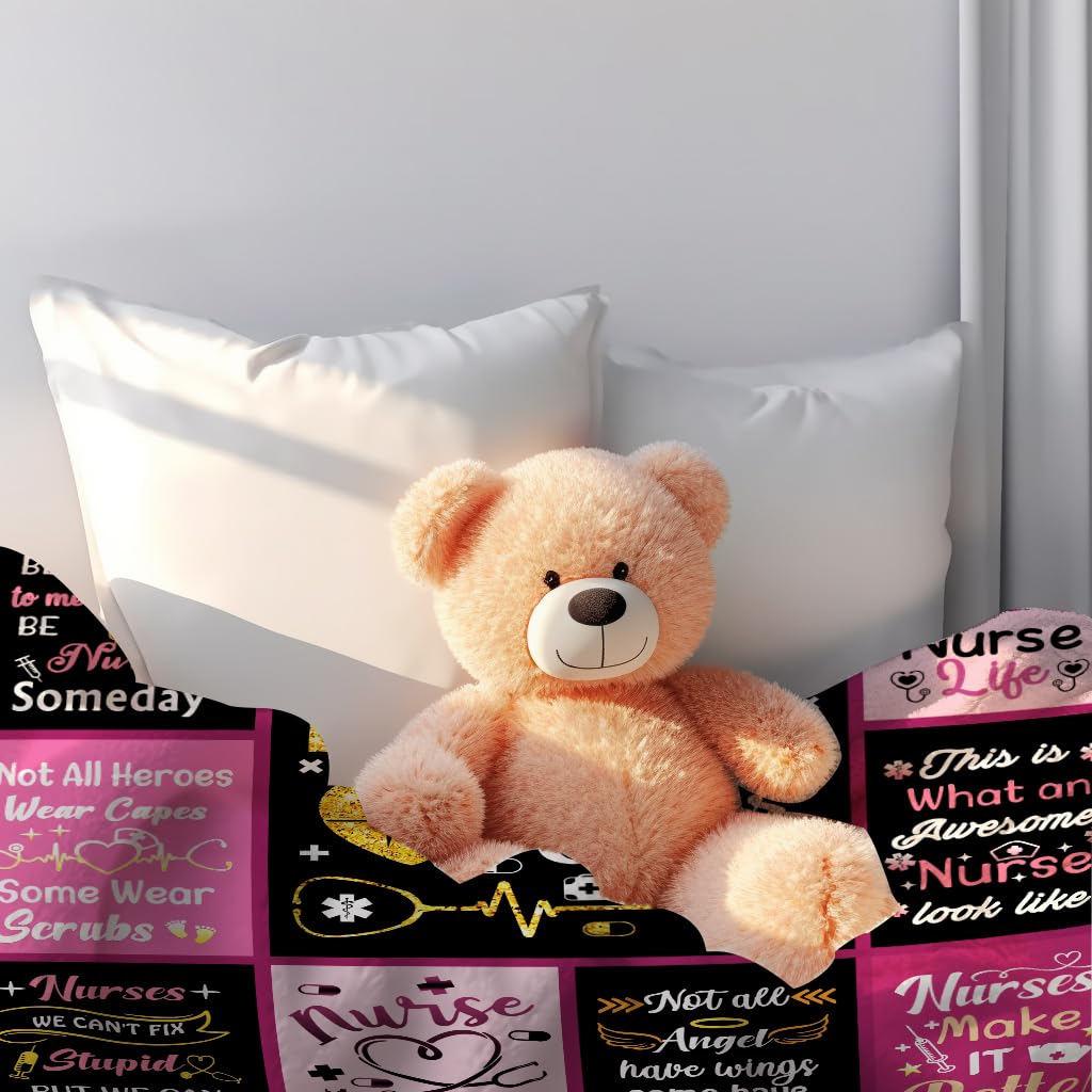 Nurse Blanket Gifts for Women,Cool Nursing Practitioner Nurse Graduation Gifts for Women Nurses Week Best Nurse's Day Throw Blankets for Nurses 50"X40"