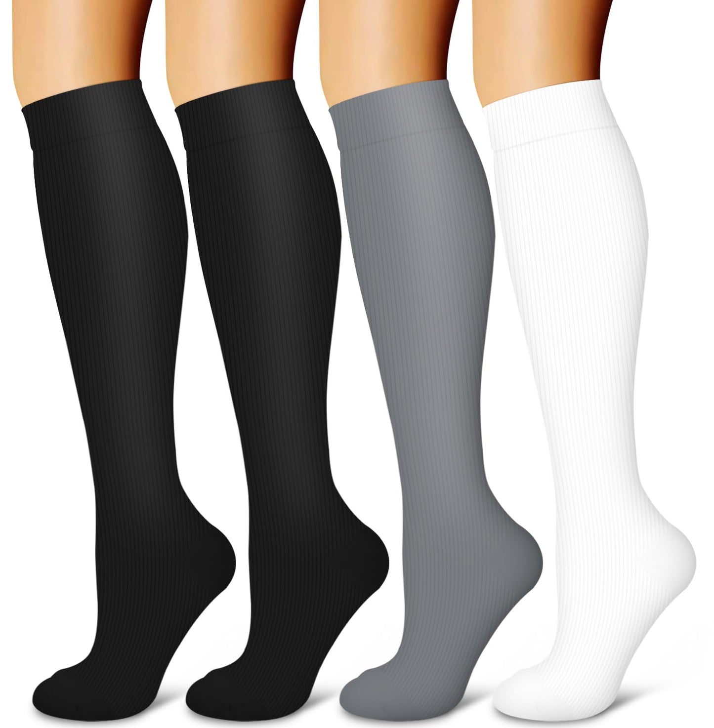 Laite Hebe 4 Pairs-Compression Socks for Women&Men Circulation-Best Support for Nurses,Running,Athletic