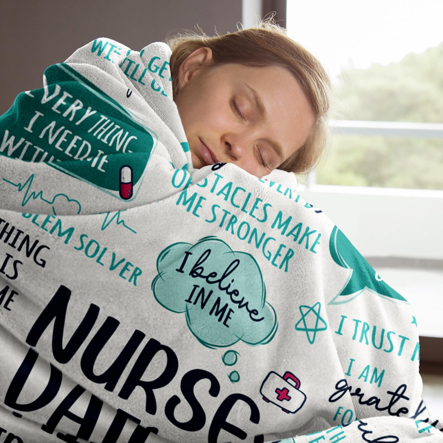 Craftique Nurse Gifts for Women Men- Soft Nurse Blanket with Daily Affirmations- Christmas LPN RN Gifts for Nurses Practitioner, Nursing School Graduate Birthday Appreciation Gift, Nurses Week/Day