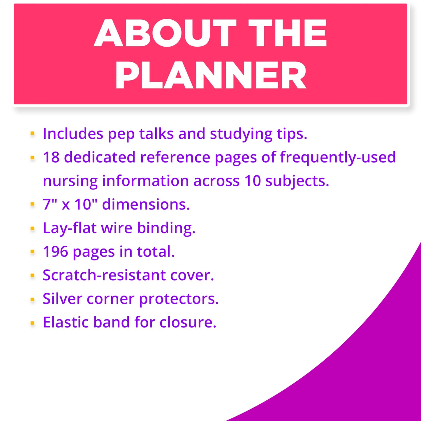 Nursing School Study Planner - Nursing Student Gifts - Spring 26/Fall 26 Calendar Year - Dates Start January 1st 2026 Through January 31st 2027
