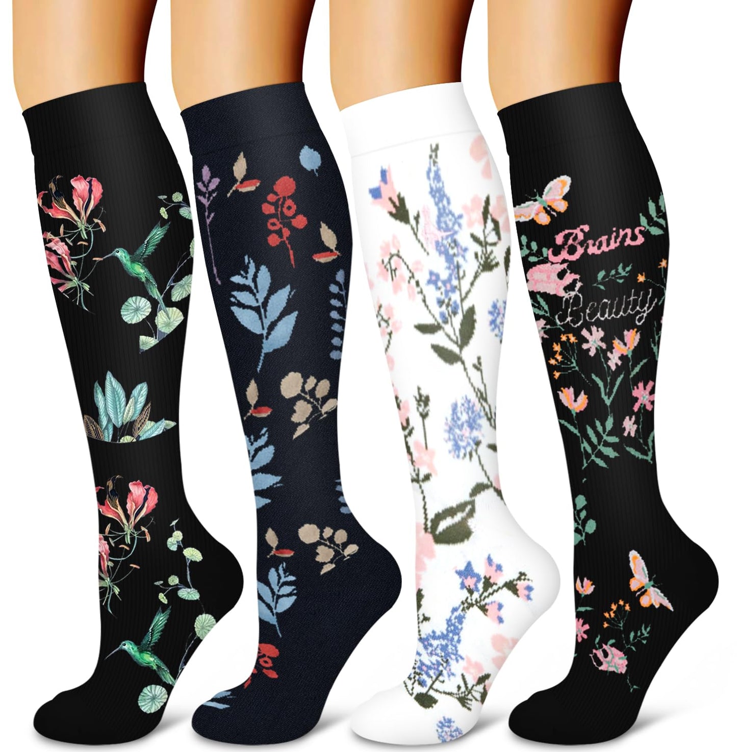 Laite Hebe 4 Pairs-Compression Socks for Women&Men Circulation-Best Support for Nurses,Running,Athletic