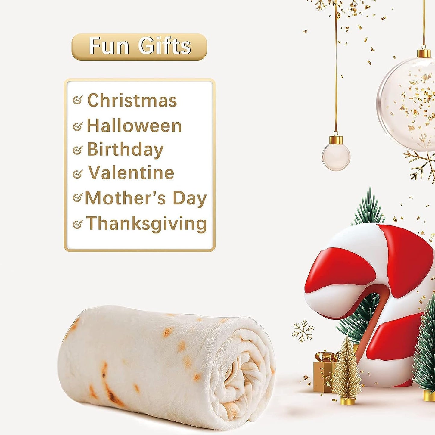 Gifts for Women Tortilla Blanket Adult Size 71 Inch, Graduation Gifts for Men and Women, Baptisms Gifts for Girl, Taco Food Burrito Blanket for Adult, Flannel Blanket Funny Gifts for Girlfriend