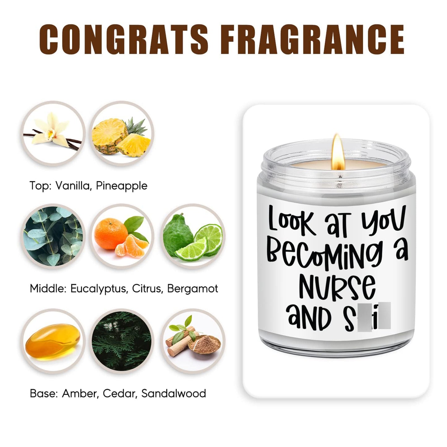LEADO Candles, Nurse Gifts for Women, Male, Men - Nursing Graduation, LPN, RN Gifts for Nurses - Funny Nurses Week, Congratulations Present for New Grad, Future RN, Nursing School Student, Graduate