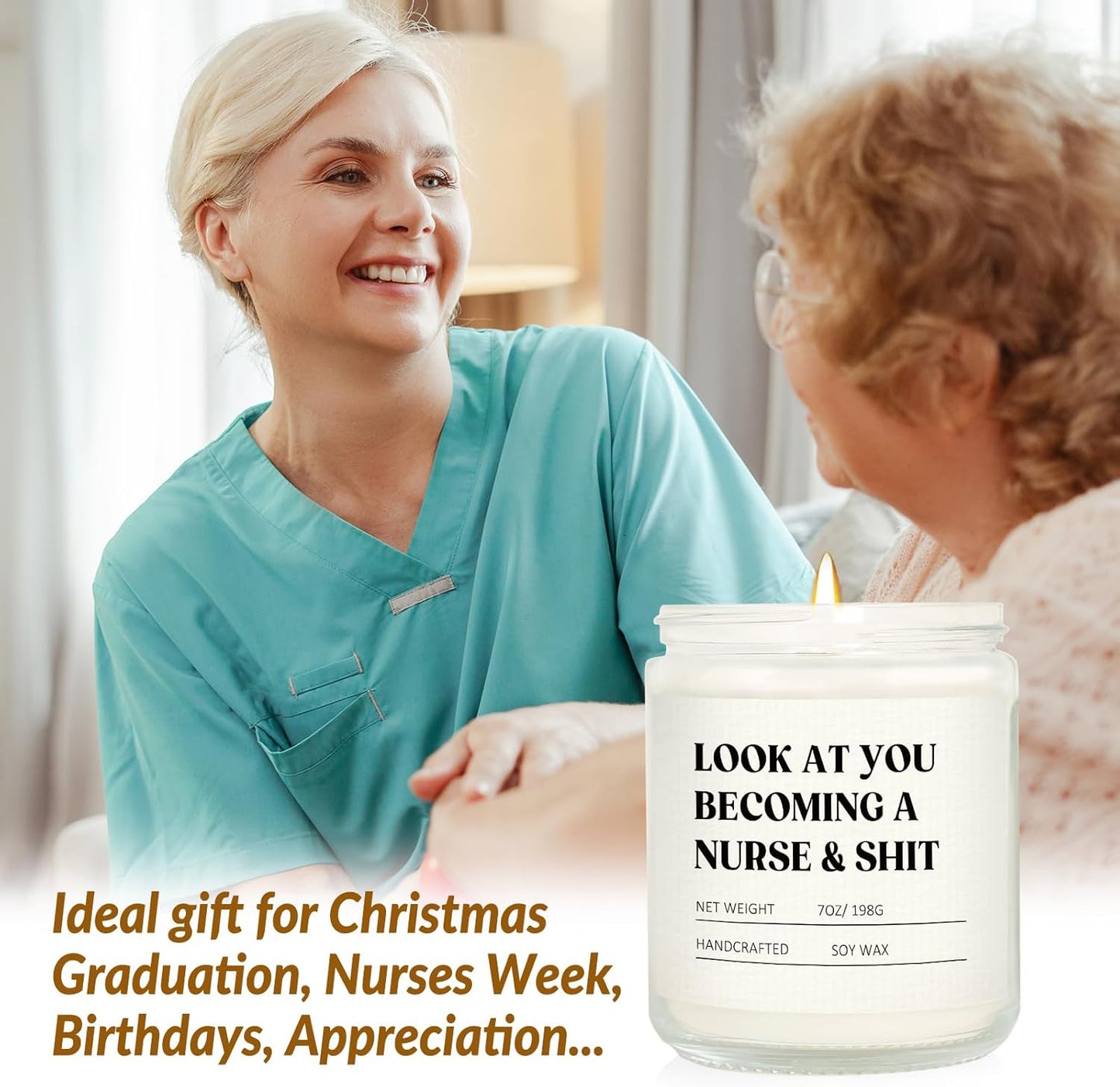 Craftique Nurse Gifts for Women Men, Nursing Student Gifts- Funny Nurse Candle- Nursing School, Nurses Christmas/Graduation/Birthday Gift, Cool LPN RN Gift for Nurses, Future/New Grad