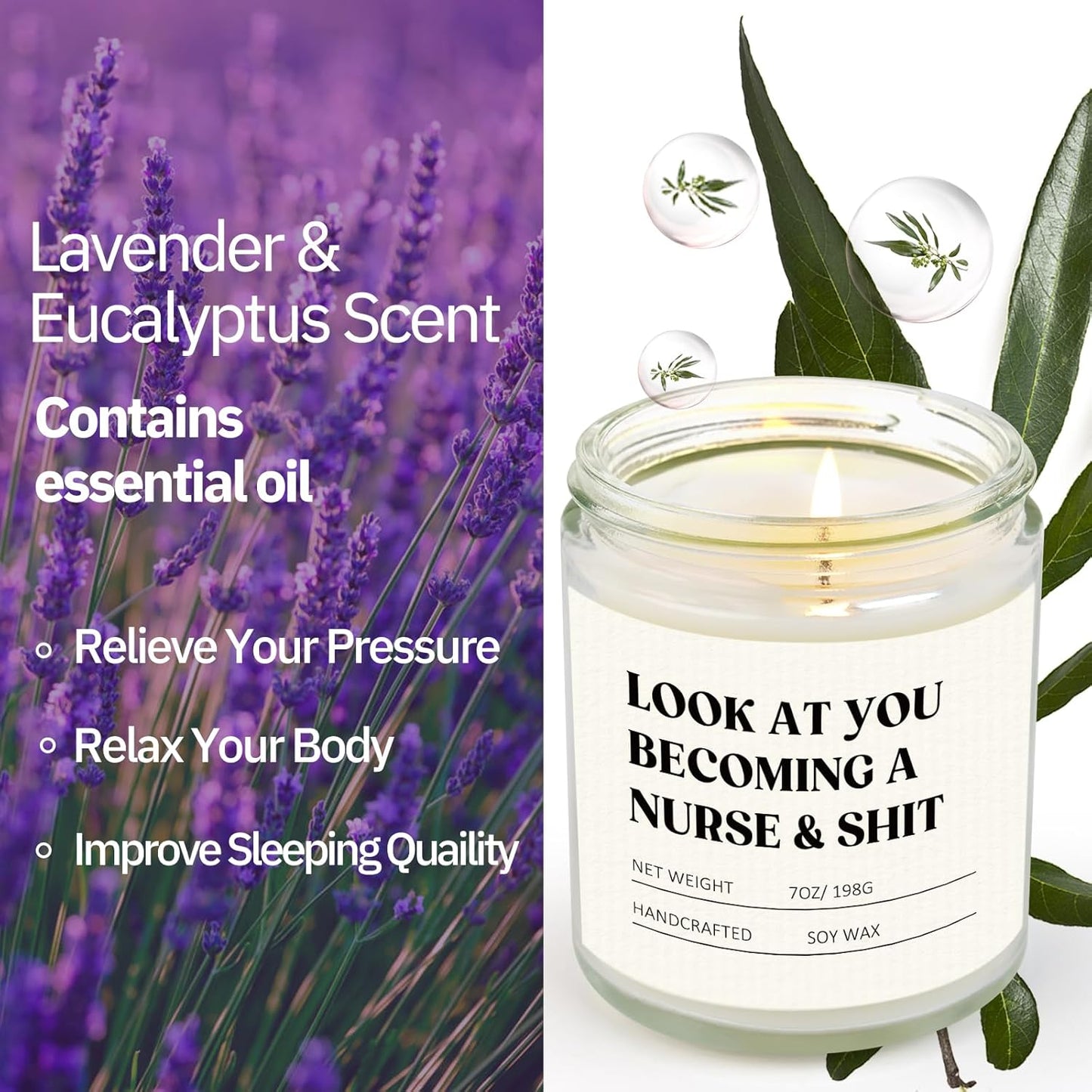 Craftique Nurse Gifts for Women Men, Nursing Student Gifts- Funny Nurse Candle- Nursing School, Nurses Christmas/Graduation/Birthday Gift, Cool LPN RN Gift for Nurses, Future/New Grad