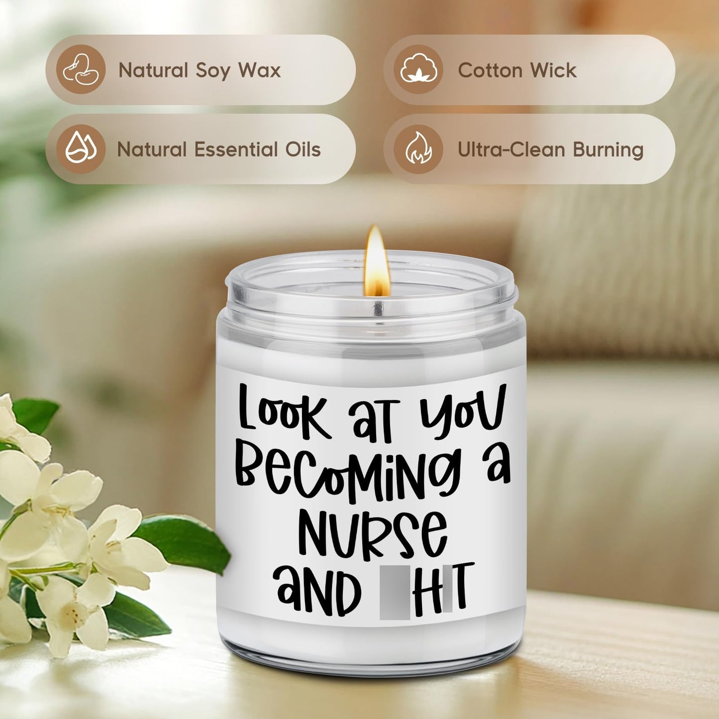 LEADO Candles, Nurse Gifts for Women, Male, Men - Nursing Graduation, LPN, RN Gifts for Nurses - Funny Nurses Week, Congratulations Present for New Grad, Future RN, Nursing School Student, Graduate