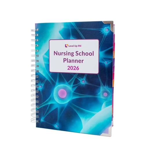 Nursing School Study Planner - Nursing Student Gifts - Spring 26/Fall 26 Calendar Year - Dates Start January 1st 2026 Through January 31st 2027