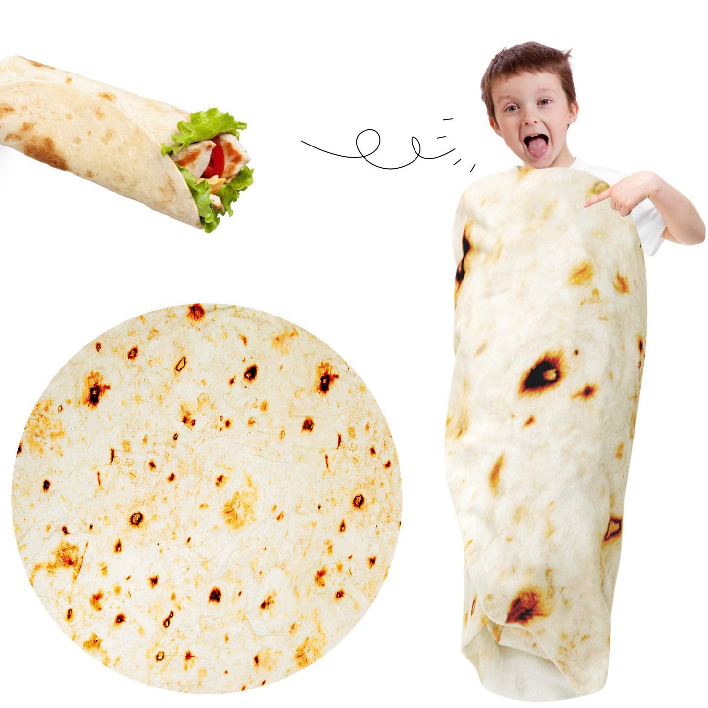Gifts for Women Tortilla Blanket Adult Size 71 Inch, Graduation Gifts for Men and Women, Baptisms Gifts for Girl, Taco Food Burrito Blanket for Adult, Flannel Blanket Funny Gifts for Girlfriend