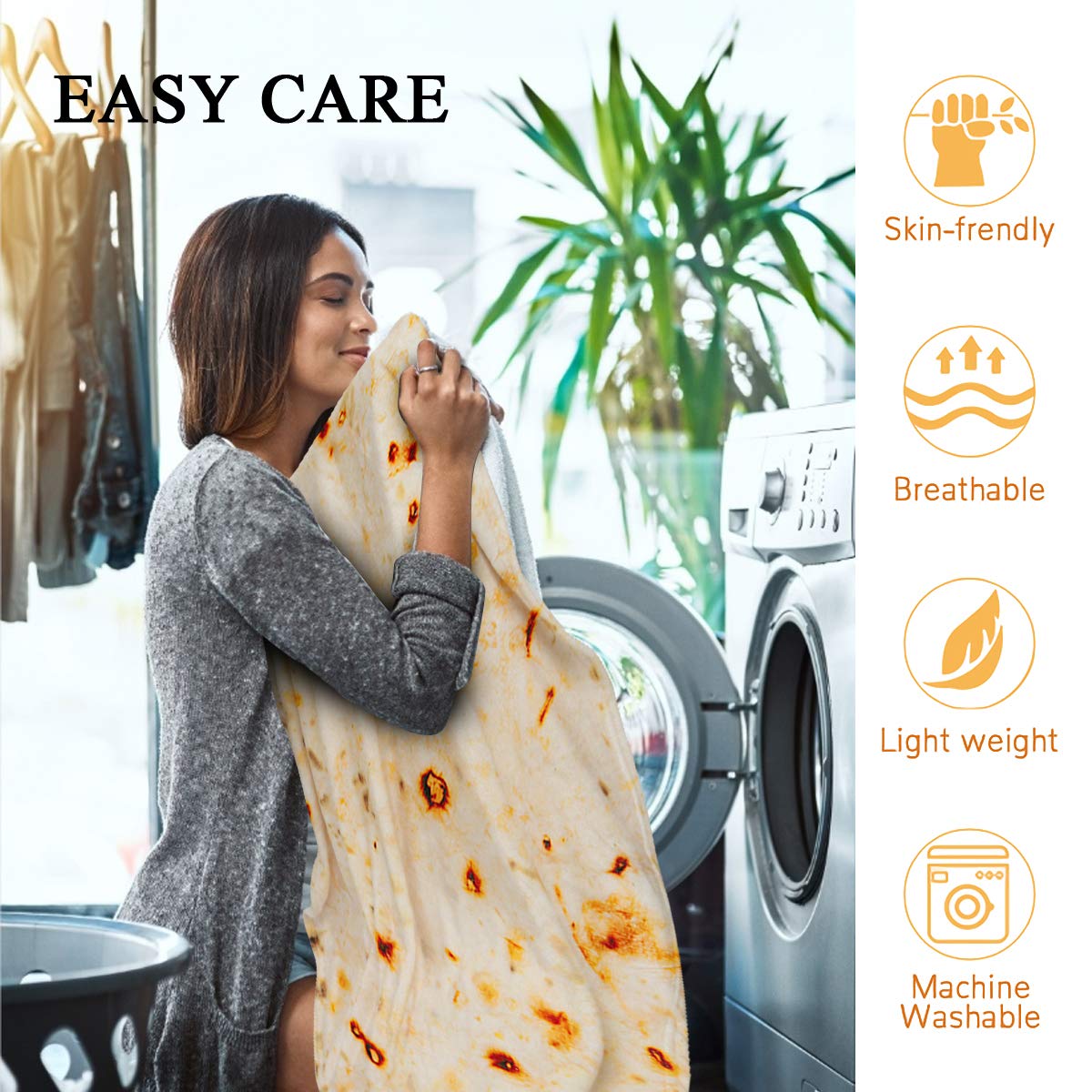 Gifts for Women Tortilla Blanket Adult Size 71 Inch, Graduation Gifts for Men and Women, Baptisms Gifts for Girl, Taco Food Burrito Blanket for Adult, Flannel Blanket Funny Gifts for Girlfriend