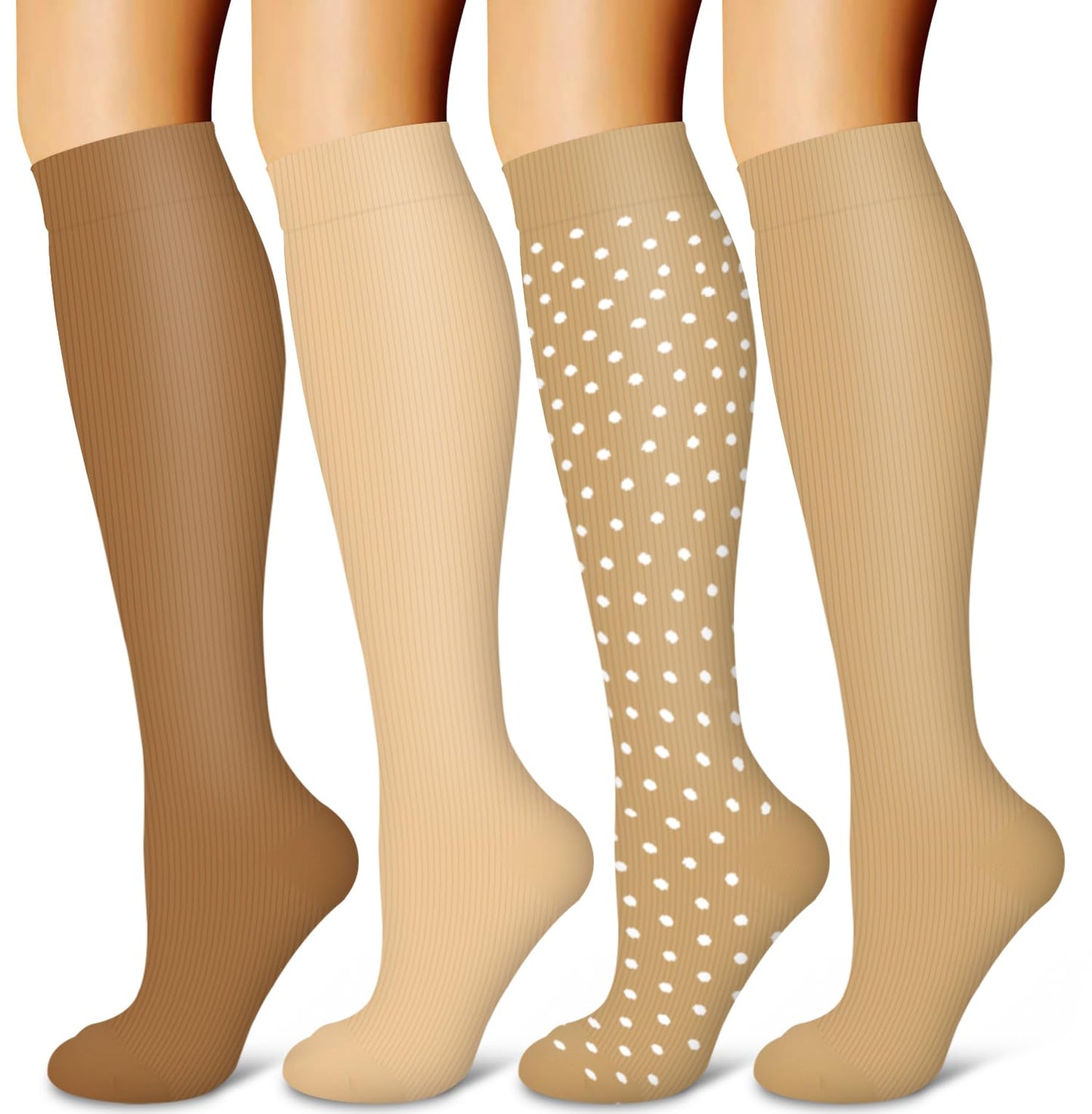 Laite Hebe 4 Pairs-Compression Socks for Women&Men Circulation-Best Support for Nurses,Running,Athletic
