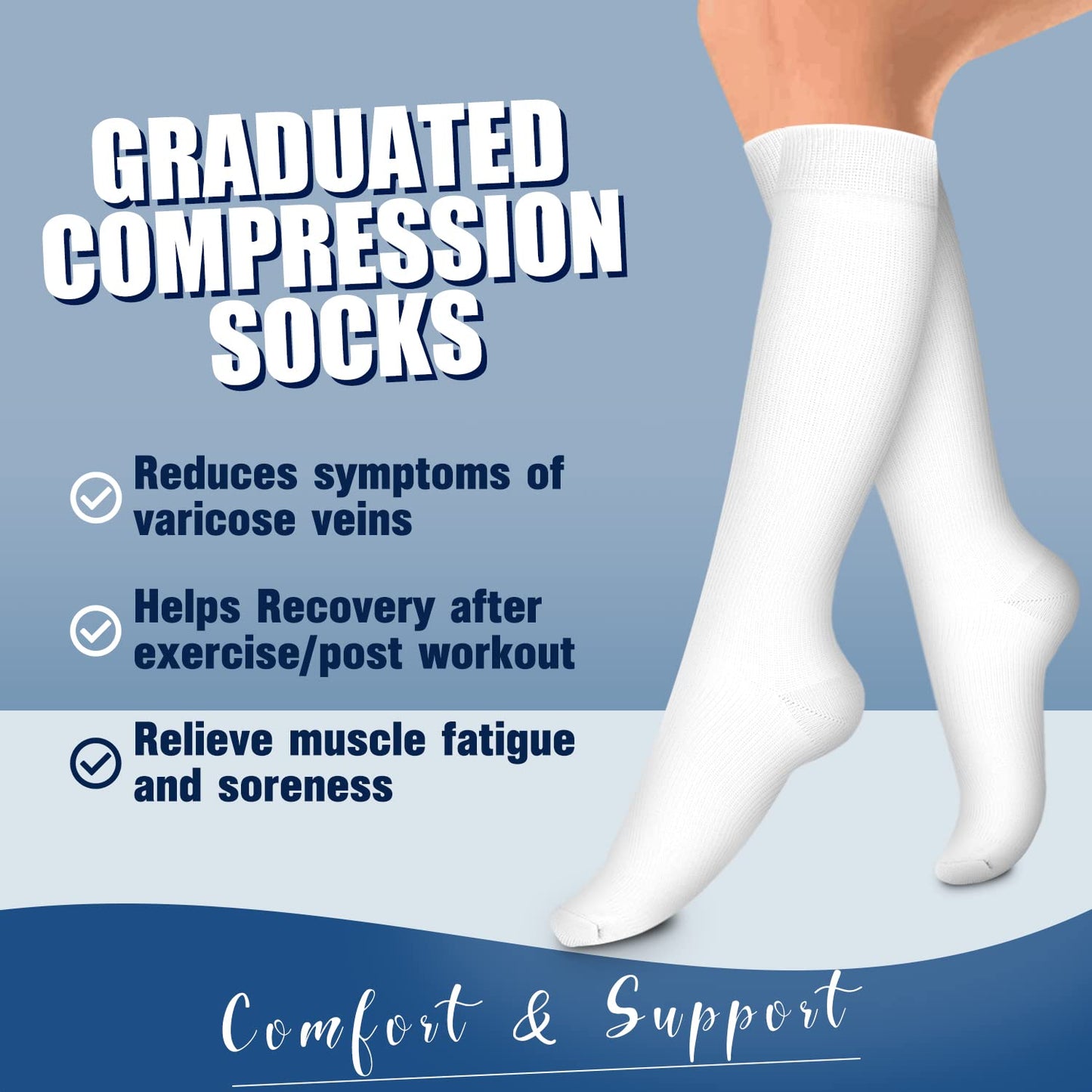 Laite Hebe 4 Pairs-Compression Socks for Women&Men Circulation-Best Support for Nurses,Running,Athletic