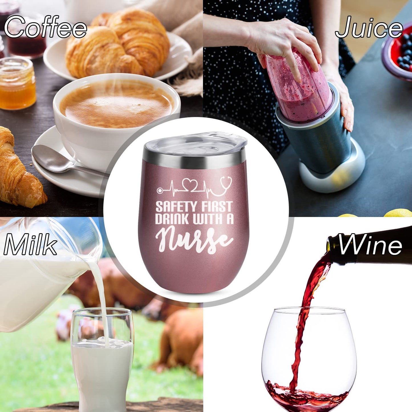 Nurse Appreciation Gift Box for Women - Graduation, Nursing School, Christmas, Practitioner, RG - Wine Tumbler Set