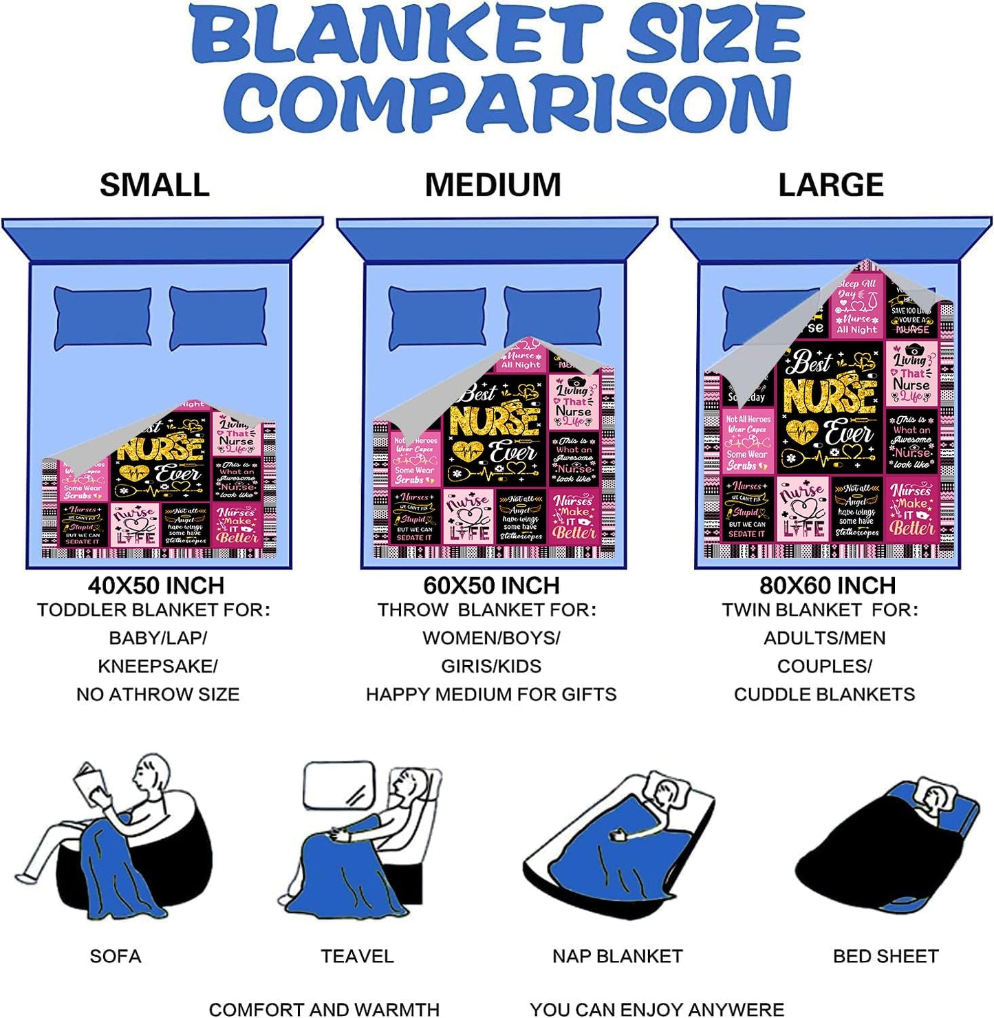 Nurse Blanket Gifts for Women,Cool Nursing Practitioner Nurse Graduation Gifts for Women Nurses Week Best Nurse's Day Throw Blankets for Nurses 50"X40"