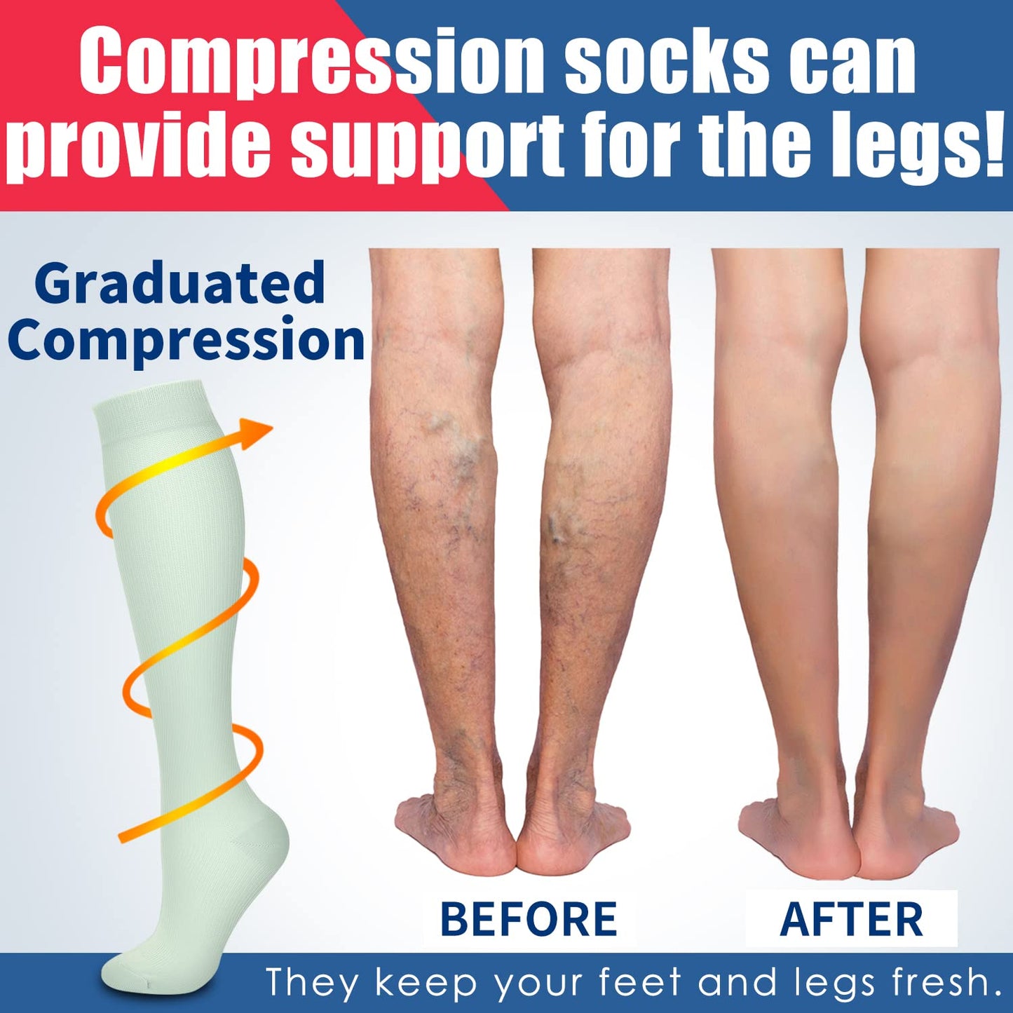 Laite Hebe 4 Pairs-Compression Socks for Women&Men Circulation-Best Support for Nurses,Running,Athletic