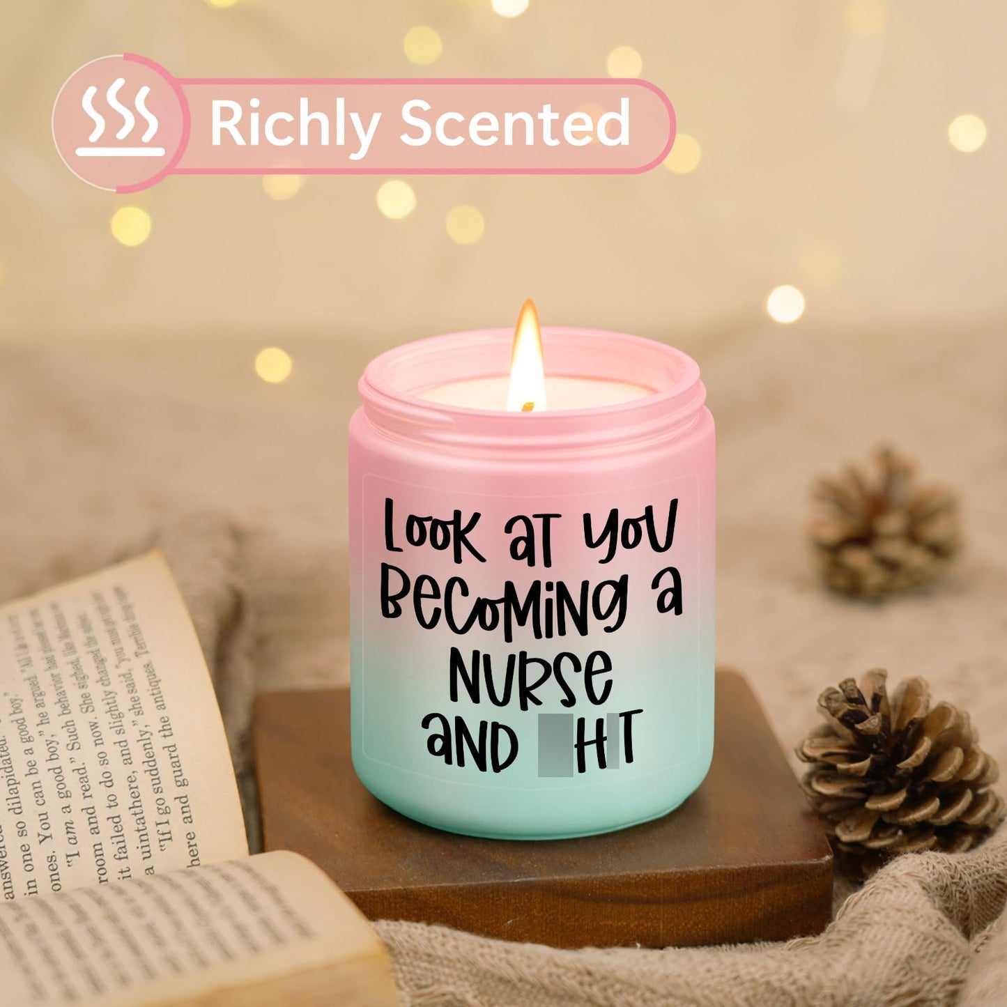 LEADO Candles, Nurse Gifts for Women, Male, Men - Nursing Graduation, LPN, RN Gifts for Nurses - Funny Nurses Week, Congratulations Present for New Grad, Future RN, Nursing School Student, Graduate